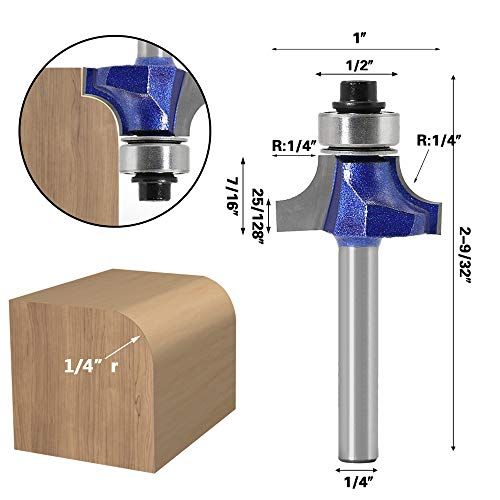 Yakamoz Industrial Grade 4Pcs 14 Inch Shank Round Over Route