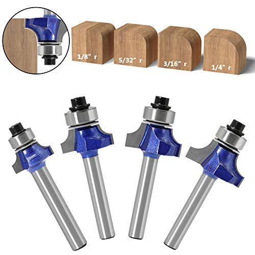 Yakamoz Industrial Grade 4Pcs 14 Inch Shank Round Over Route