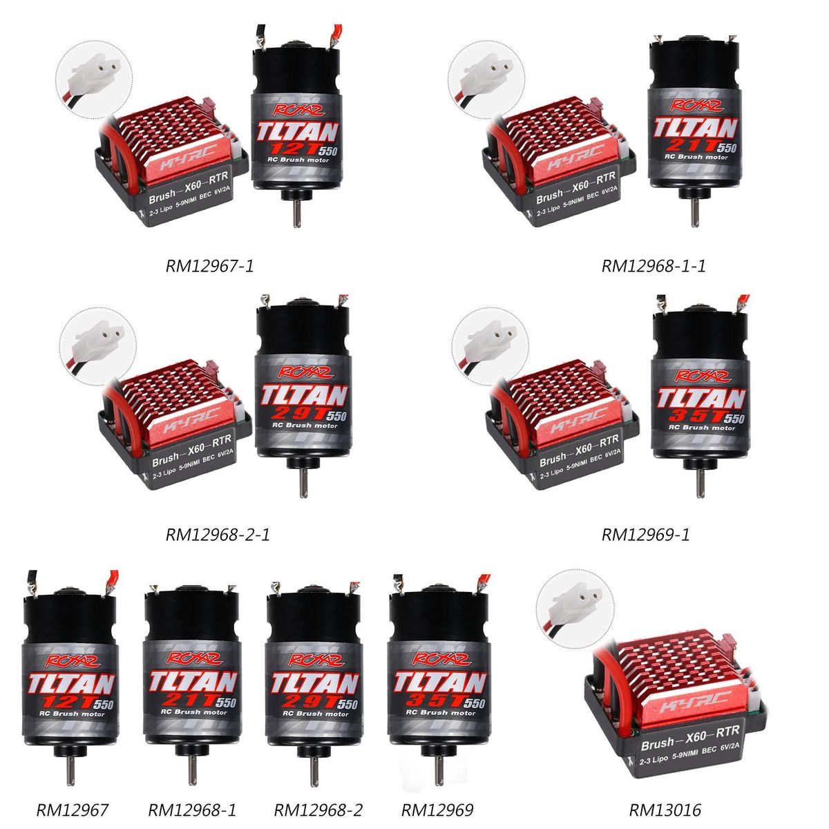 550 21T Brushed Motor with 60A/360A ESC Brushed Electric Speed Controller 6V/2A for RC Racing Car Off-road Car Compatible with Trx-4 Trx-6 Axial