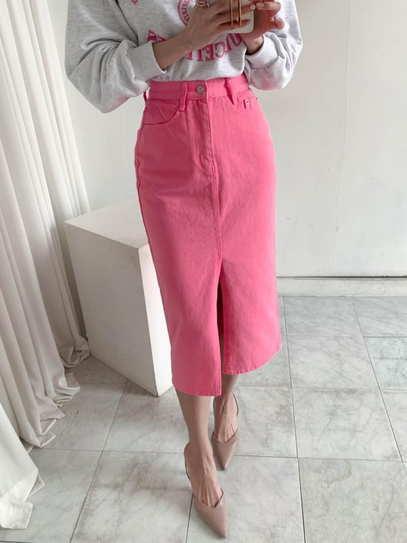 Korean chic niche versatile high waisted slimming design with a slit slim fit and buttocks wrapped
