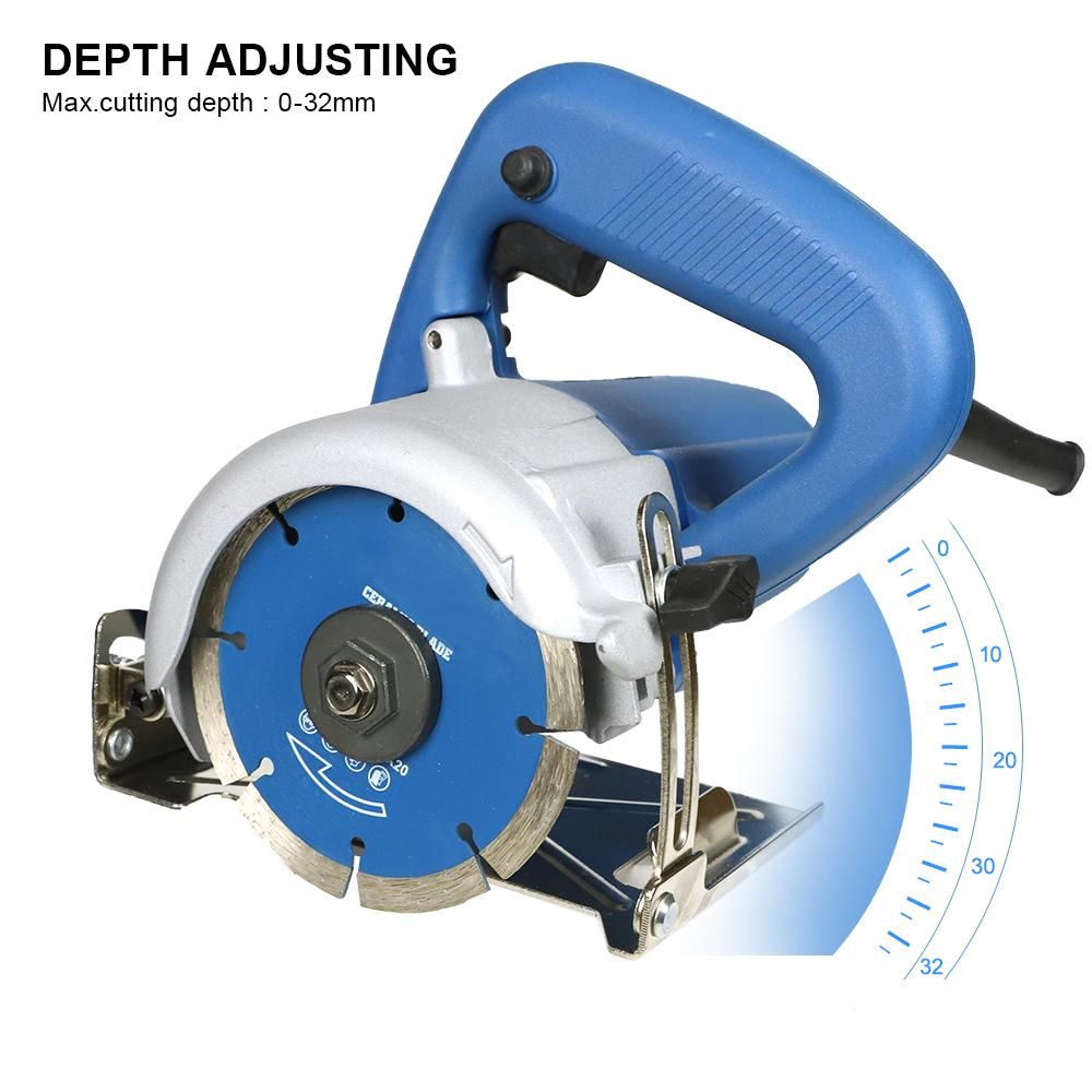 1300W Marble Cutter Ceramic Tile Cutting Machine Tile Saw Power Tile & Masonry Saw 0-45 Degree Bevel Cutting & 0-32 Depth Adjusting for Cutting Ceramic Tile Wood