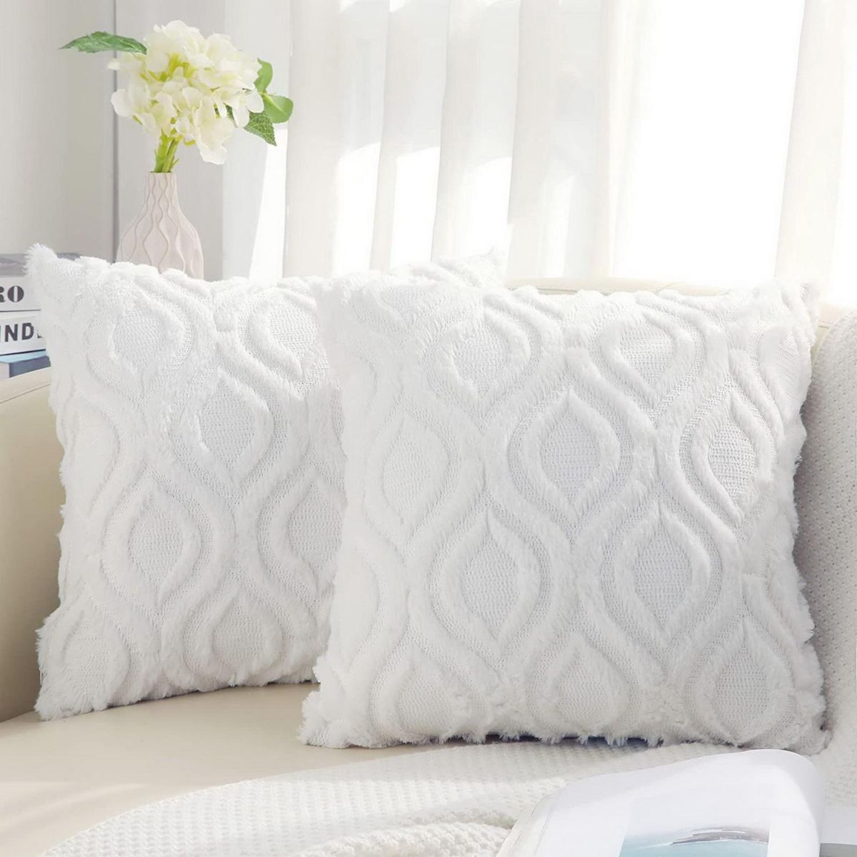 Pillow Cover Solid Color Throw Pillow Cover White