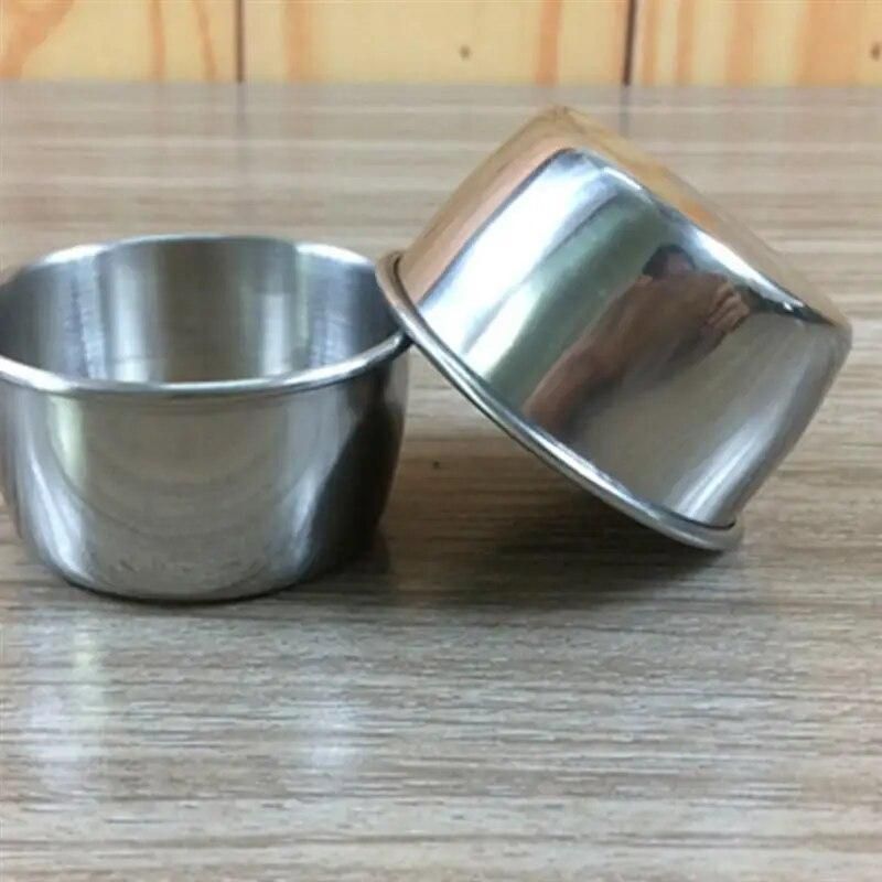 4pcs Dipping Bowl Reusable Stainless Steel Appetizer Plates Sauce Container Dipping Cups Sauce Cups for Barbecue Bar Restaurant