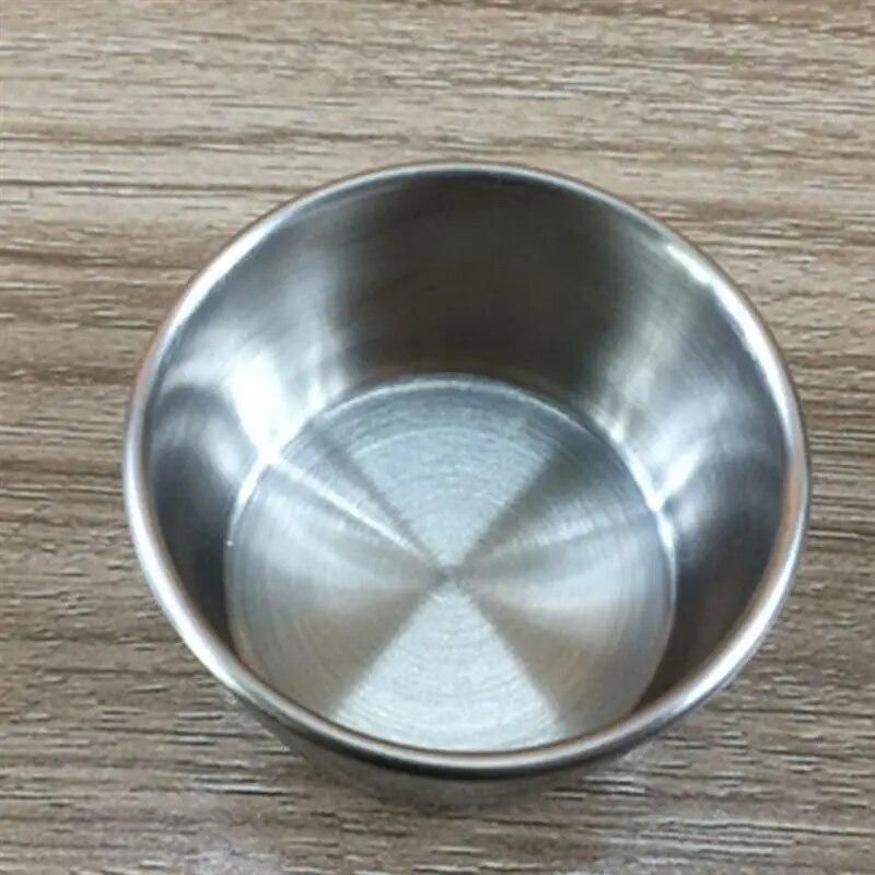 4pcs Dipping Bowl Reusable Stainless Steel Appetizer Plates Sauce Container Dipping Cups Sauce Cups for Barbecue Bar Restaurant
