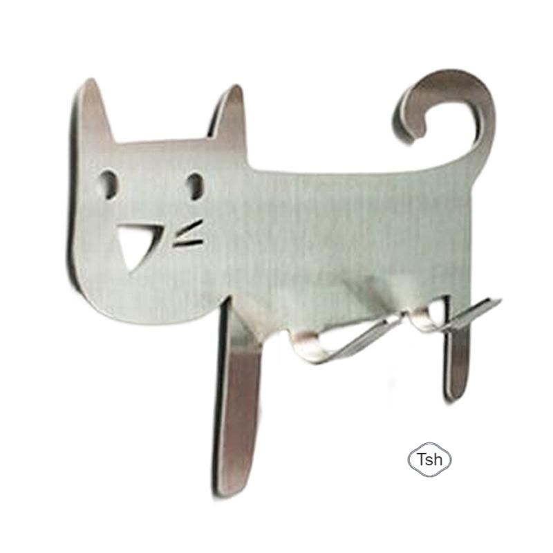 Stainless Steel Cute Cat Hook Wall Mounted Towel Hook