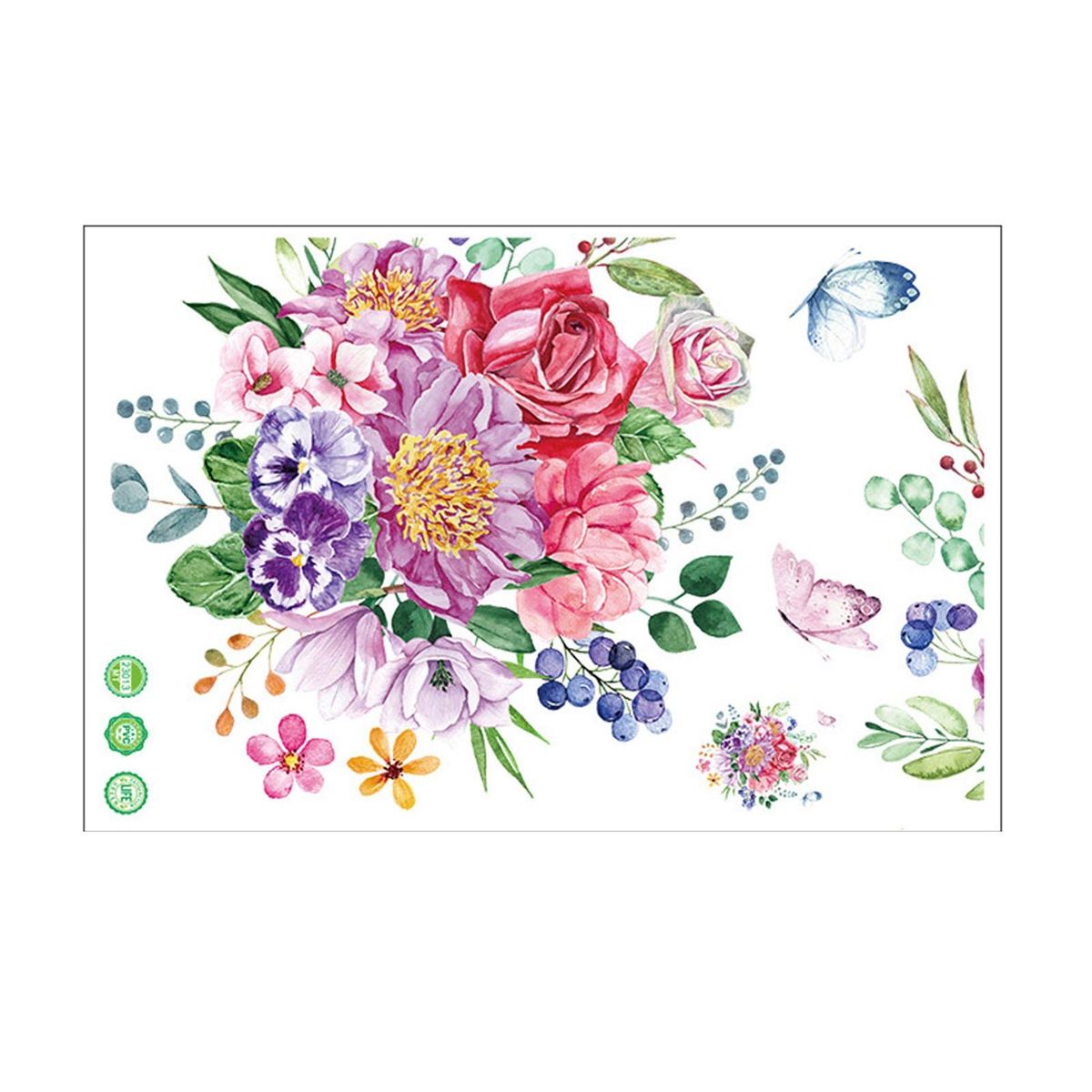 Flower Toilet Sticker Removable Toilet Sticker