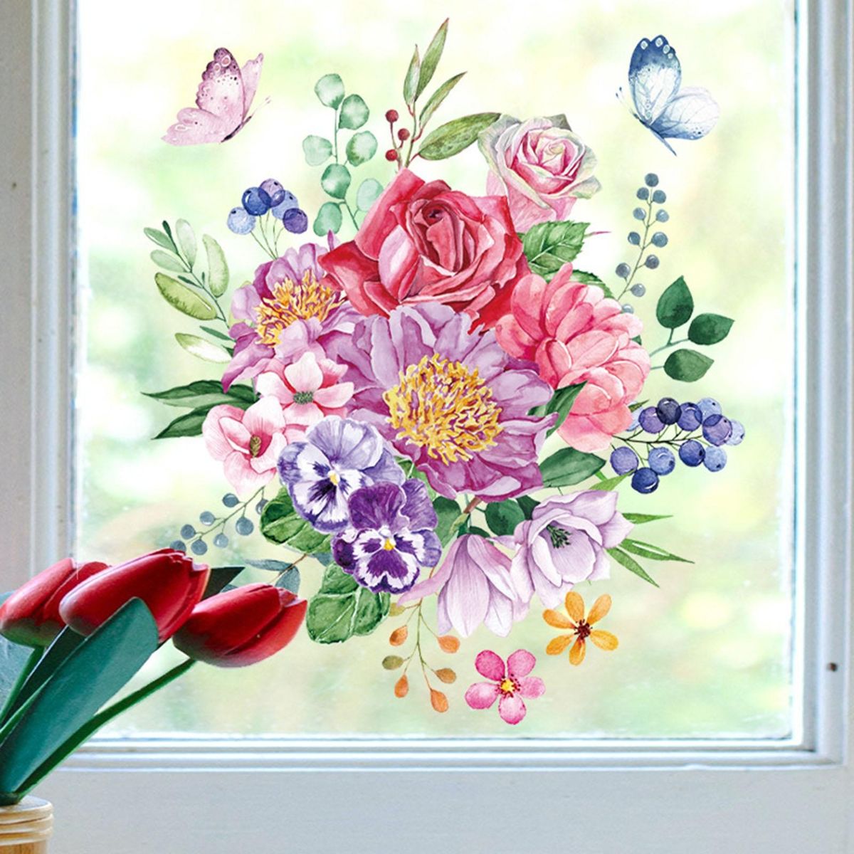 Flower Toilet Sticker Removable Toilet Sticker