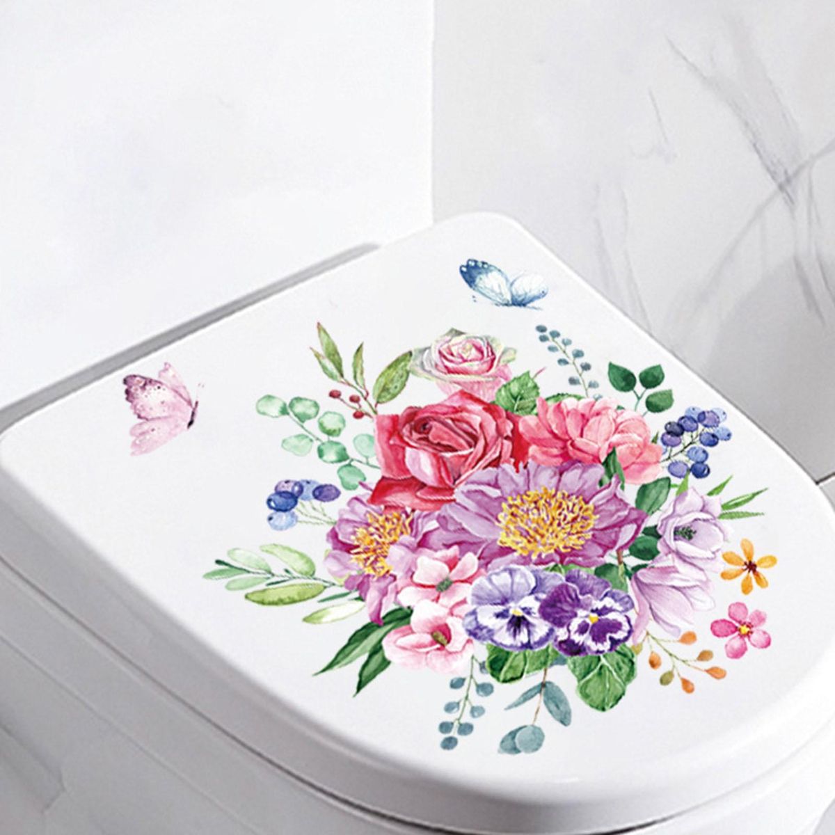 Flower Toilet Sticker Removable Toilet Sticker