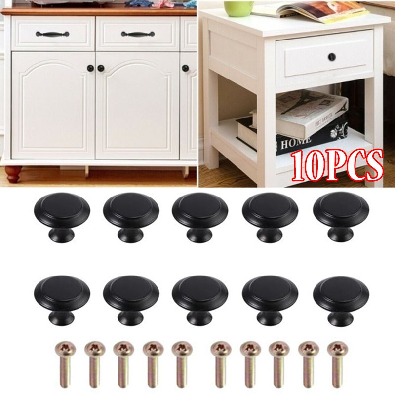 10PCS Black Handle Cabinet Knobs Closet Wardrobe Bedside Cabinet Knobs Shoe Cabinet Door Handle Drawer Pull Handle Knobs