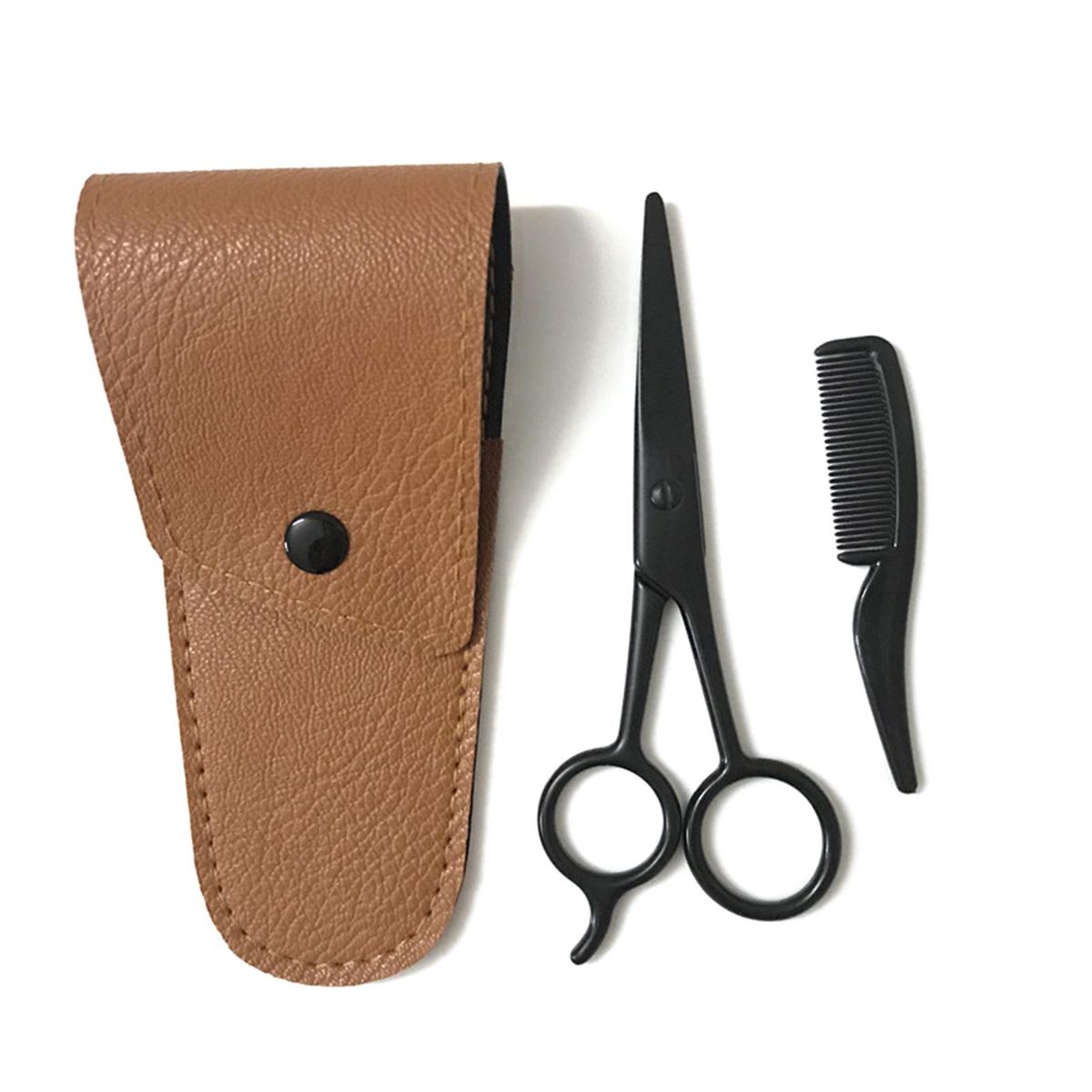 Beard Brush Set Professional Beard Comb Brush Care Mane Oval Brush Style Modeling Hair Comb+ Beard Scissors