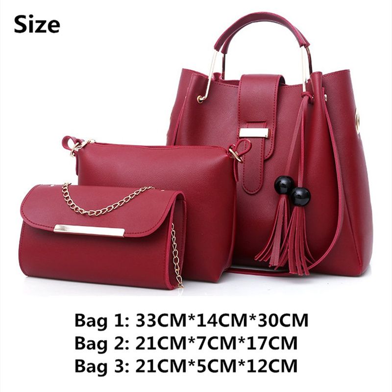 3 In 1 Women Bag Crossbody Bag Handbag Ladies Purse Female Messenger Shoulder Bag Wallet
