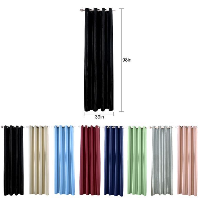 Thermal Insulated Solid Grommet Blackout Curtains Drape For-