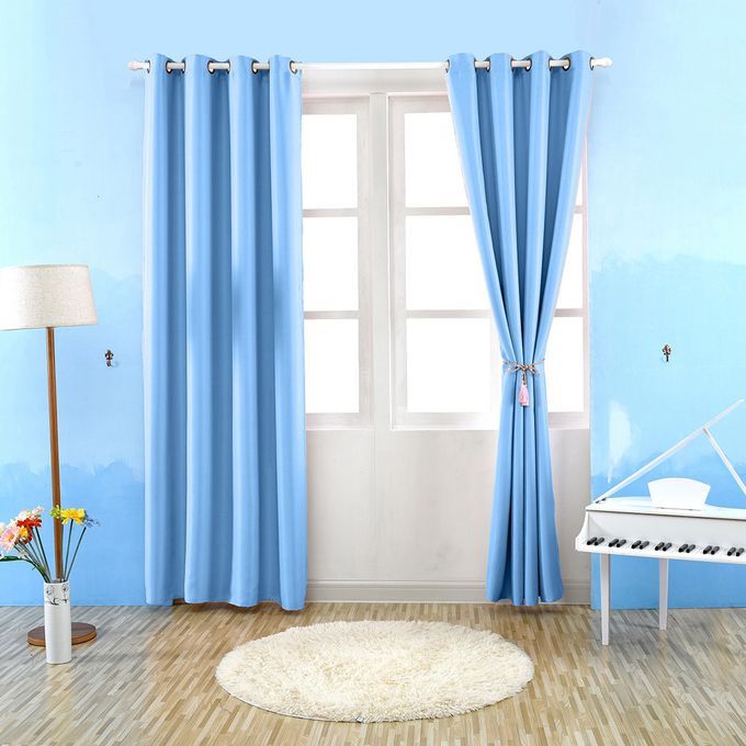 Thermal Insulated Solid Grommet Blackout Curtains Drape For-