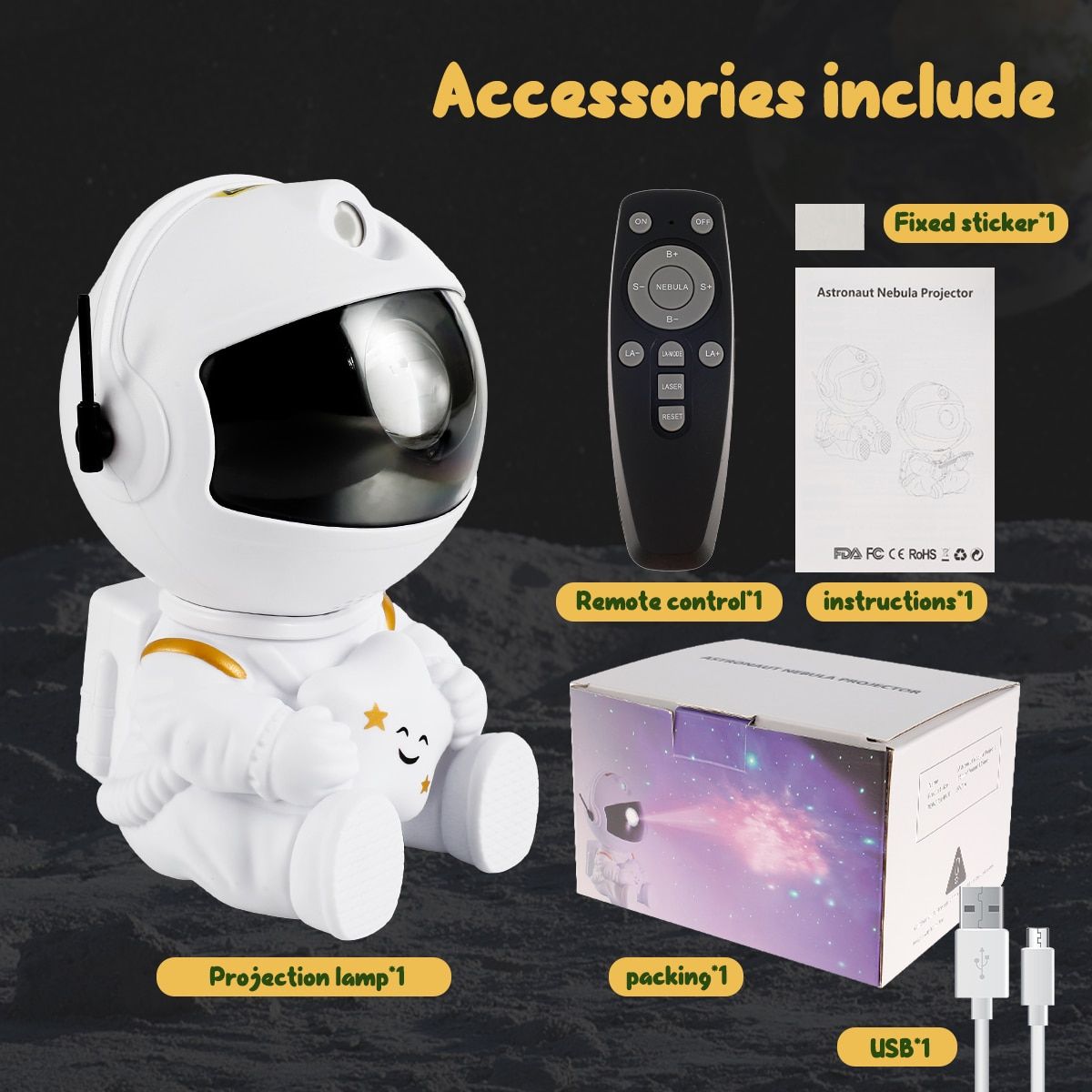 Astronaut Galaxy Projector Starry Sky Night Light With Wireless Bluetooth Speaker Base Timer LED Star Projector Nebula Lamp 2023