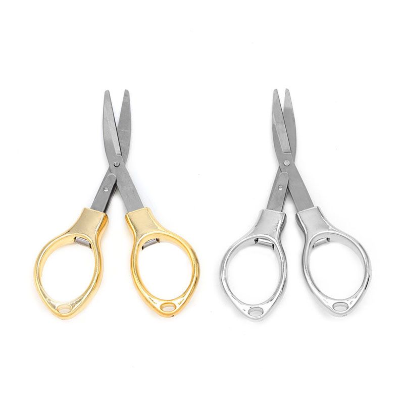 Stainless Steel Mini Folding Scissors Keychain Fishing R66e