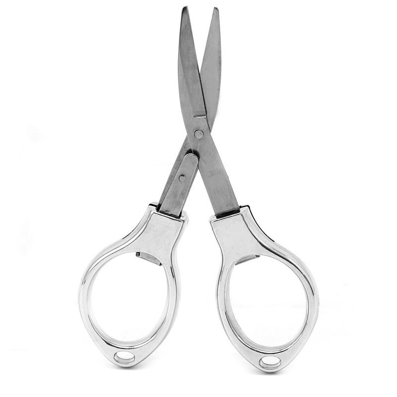 Stainless Steel Mini Folding Scissors Keychain Fishing R66e