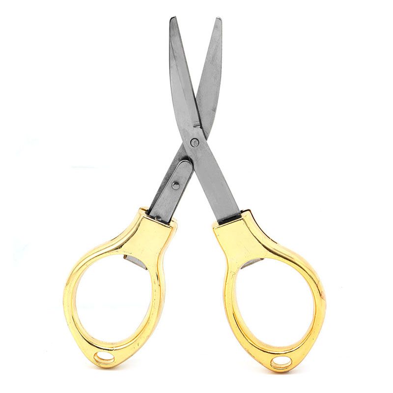Stainless Steel Mini Folding Scissors Keychain Fishing R66e