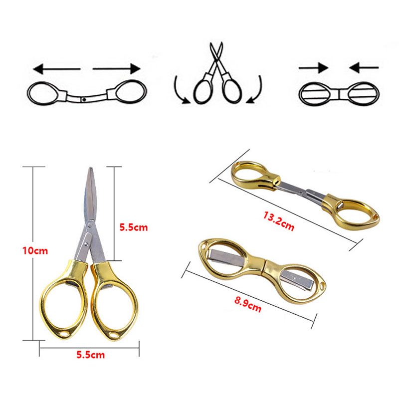 Stainless Steel Mini Folding Scissors Keychain Fishing R66e