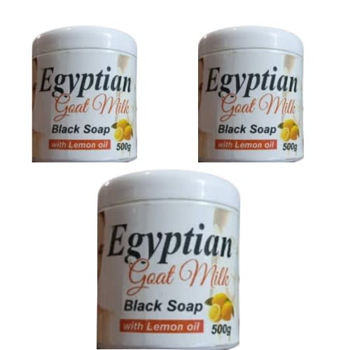 Egyptian Goat Milk Black Soap - 500g - 3 Pieces