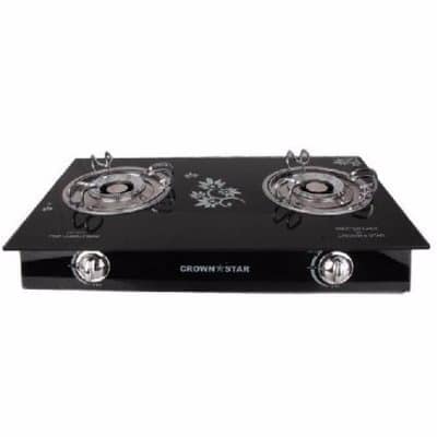 Glass Base Table Gas Cooker - Black