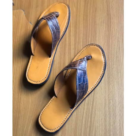 Men's Leather Simple Skin Slippers