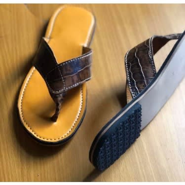 Men's Leather Simple Skin Slippers