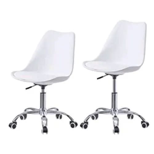 Office Swivel Chairs - White - 2 pieces