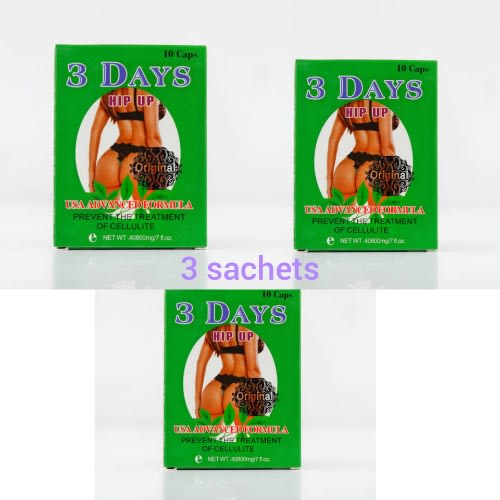 3 Days Hip Up Capsules For Hip & Butt Enlargement - 3 Sachets