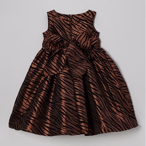 Zebra Girls Dress - Brown