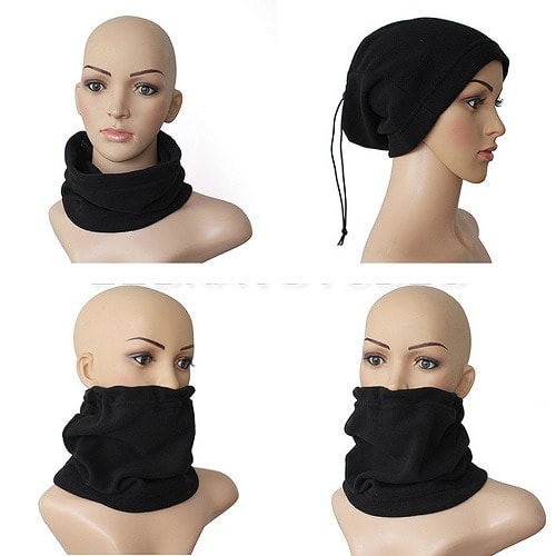 Head Wrap Partial Face Coverage Reversible Multi-functional -black