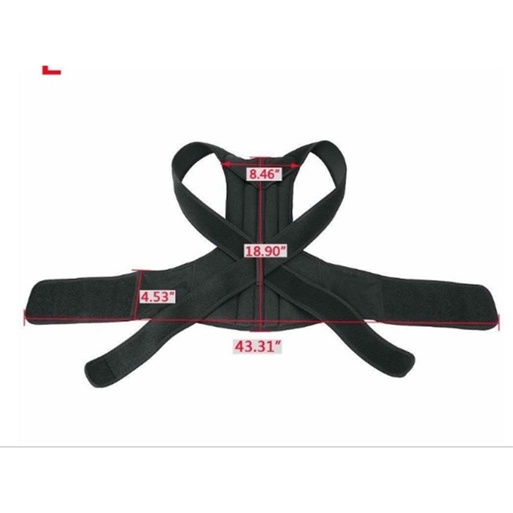 Belt Back Orthopedic Practical Back Posture Magnetic Shoulder Corrector Support Brace Belt Therapy Men Women Colombian Girdles Black