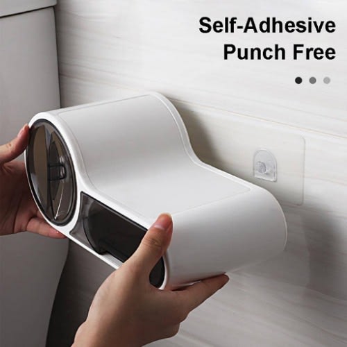 Wall Mounted Bathroom Toilet Paper Holder - White