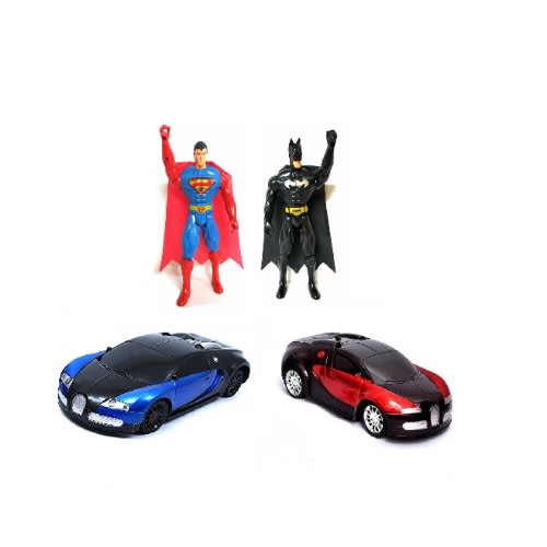 Bundle Of Super Man + Spider Man & Toy Sport Cars