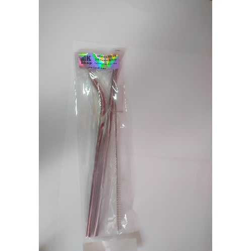 Reusable Stainless Steel Straws 4pc Set - Red
