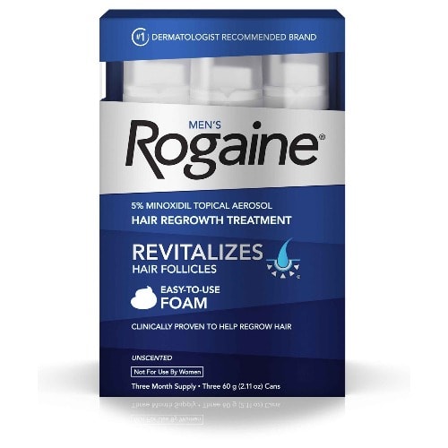 Men's 5% Minoxidil Foam For Hair Regrowth - Three month supply - 3 - 62.4 mL Cans