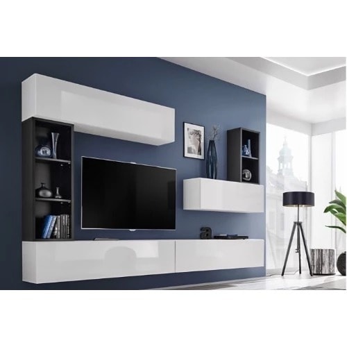Tv Wall Unit Black & White
