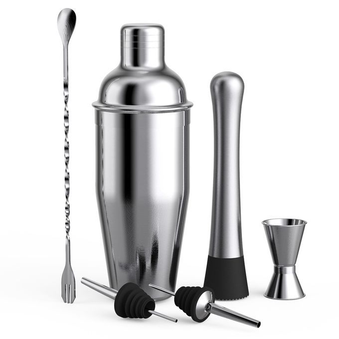6pcs Cocktail Set Boston Shaker Mixer Stainless Steel Drink