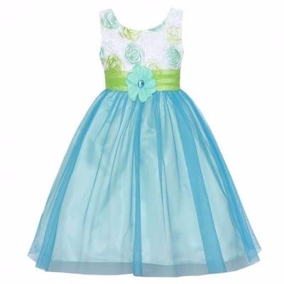 Floral Soutach Bodice To Mesh Skirt - 2/3Yrs