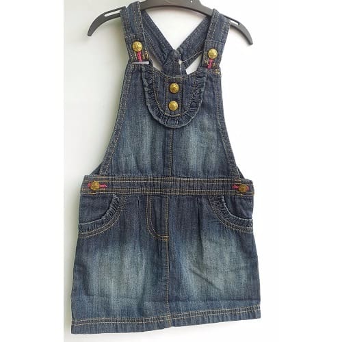 Girl's Jean Pinafore Gown