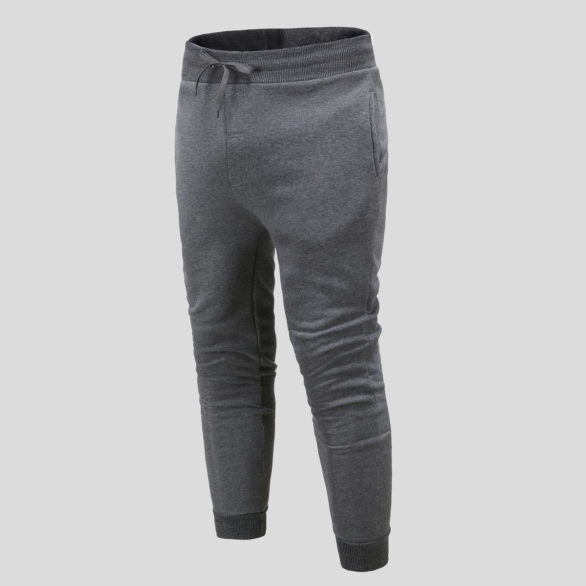 (Black)Autumn Spring Harem Pants Men Solid Elastic Waist Streetwear Joggers Bagg