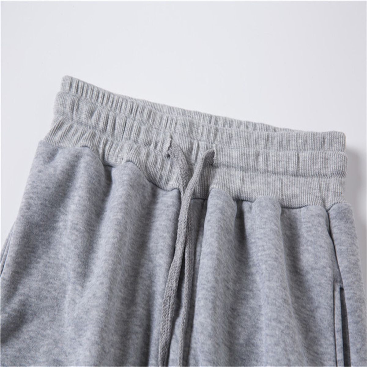(Black)Autumn Spring Harem Pants Men Solid Elastic Waist Streetwear Joggers Bagg
