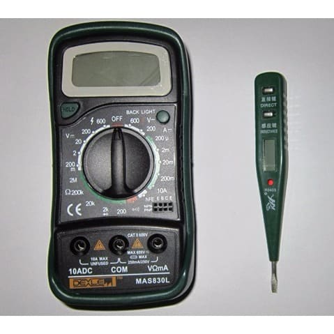 Digital Multimeter With Probes - MAS830L + Digital Voltage Screw Driver
