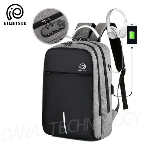 EILIFINTE B07 Anti Theft Business Laptop Backpack-Black&Grey