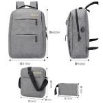 3 In 1 Backpack Laptop Bag School Bag Wallet With USB