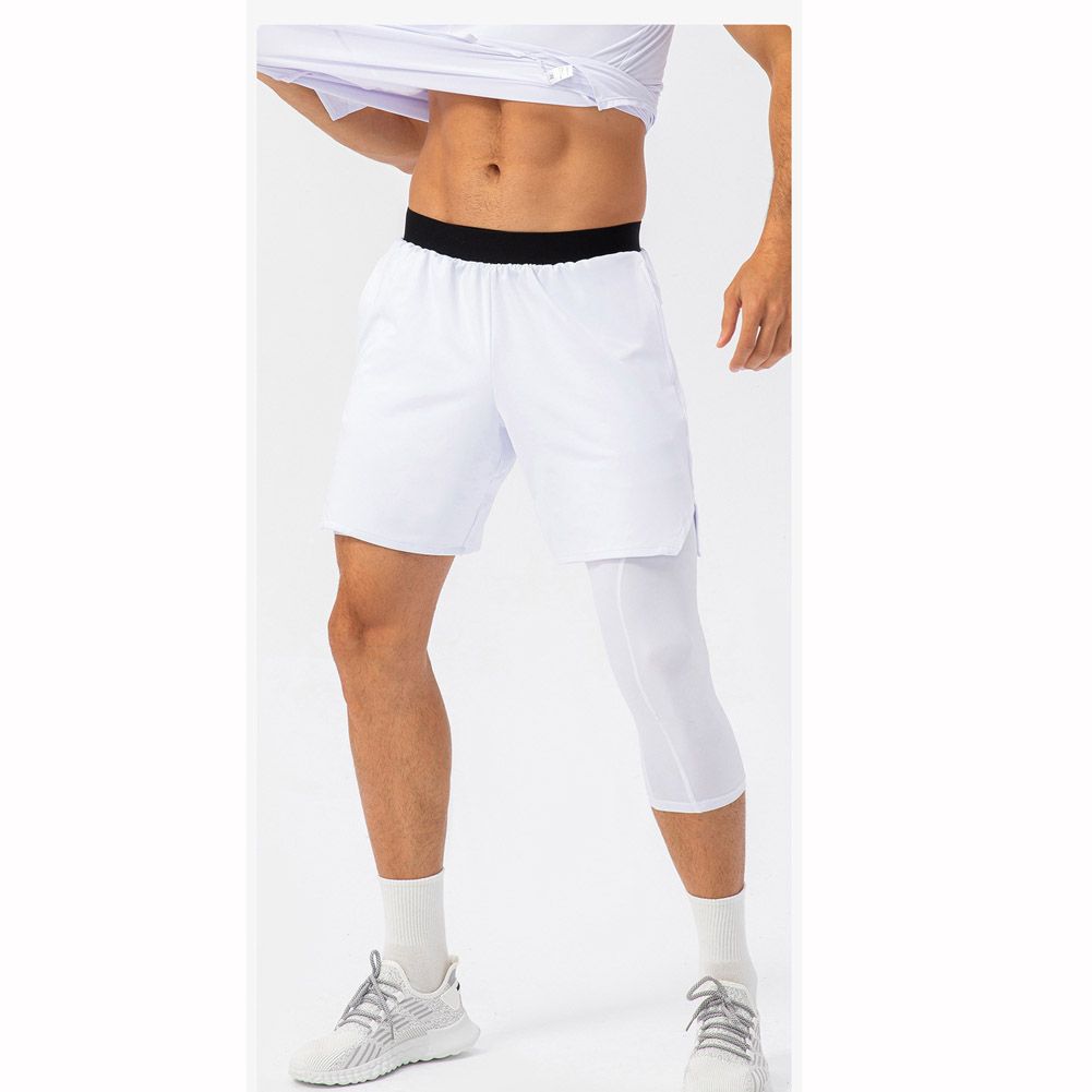 Men's One Leg Compression Pants 3/4 Single Leg Tight Basketball Sports Pants
