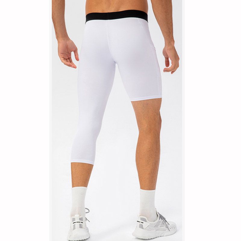 Men's One Leg Compression Pants 3/4 Single Leg Tight Basketball Sports Pants