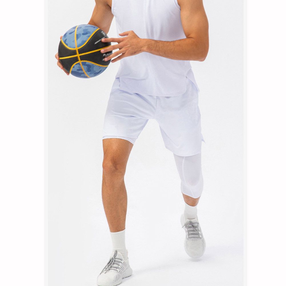 Men's One Leg Compression Pants 3/4 Single Leg Tight Basketball Sports Pants