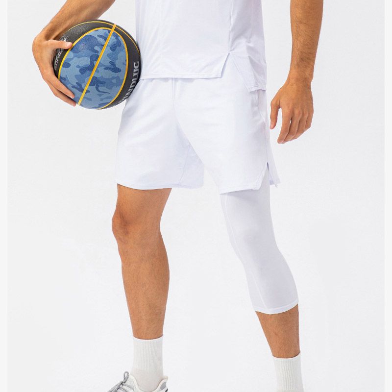 Men's One Leg Compression Pants 3/4 Single Leg Tight Basketball Sports Pants