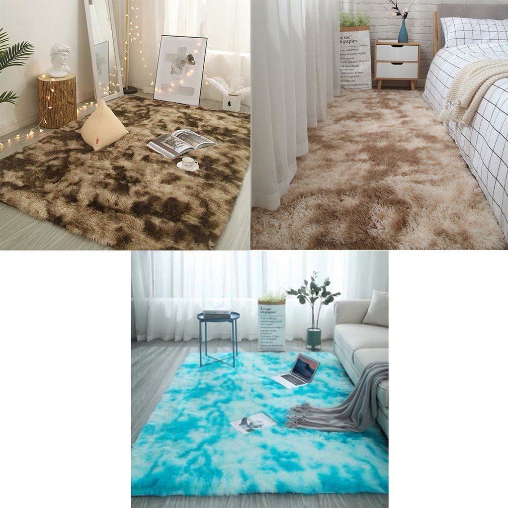 Bedroom Bedside Carpet Living Room Coffee Table Sofa Floor Mat Solid Color-004