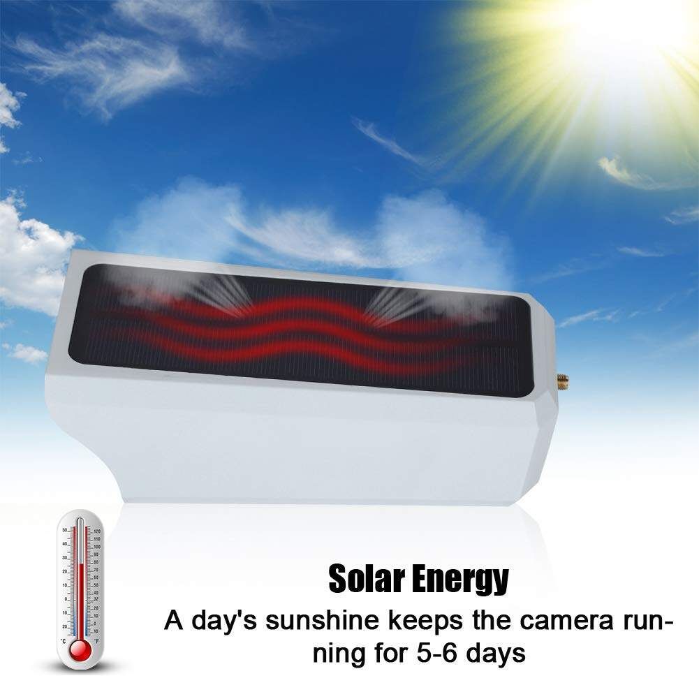 Solar Powered Dummy Security Camera PIR Motion Sensor 30 LED 2835SMD Wall Light Waterproof IP65 Street Lamp W/ Mounting Kit Outdoor Garden Yard White Shell